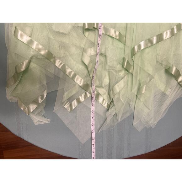 Vintage Masquerade Lime Green Neon Handkerchief Hem Dress - Picture 10 of 10